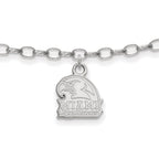 Sterling Silver Rhodium-plated LogoArt Miami University Ohio Redhawks 9 inch Anklet