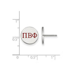 Sterling Silver Rhodium-plated LogoArt Pi Beta Phi Sorority Greek Letters Color Enamel Post Earrings