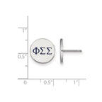 Sterling Silver Rhodium-plated LogoArt Phi Sigma Sigma Sorority Greek Letters Color Enamel Post Earrings