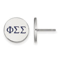Sterling Silver Rhodium-plated LogoArt Phi Sigma Sigma Sorority Greek Letters Color Enamel Post Earrings