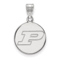10k White Gold LogoArt Purdue University Letter P Medium Disc Pendant