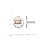 Sterling Silver Rhodium-plated LogoArt Sigma Delta Tau Sorority Greek Letters Color Enamel Post Earrings