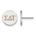 Sterling Silver Rhodium-plated LogoArt Sigma Delta Tau Sorority Greek Letters Color Enamel Post Earrings