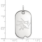 Sterling Silver Rhodium-plated NHL LogoArt San Jose Sharks Small Dog Tag Pendant