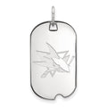 Sterling Silver Rhodium-plated NHL LogoArt San Jose Sharks Small Dog Tag Pendant