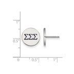 Sterling Silver Rhodium-plated LogoArt Sigma Sigma Sigma Sorority Greek Letters Color Enamel Post Earrings