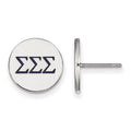 Sterling Silver Rhodium-plated LogoArt Sigma Sigma Sigma Sorority Greek Letters Color Enamel Post Earrings