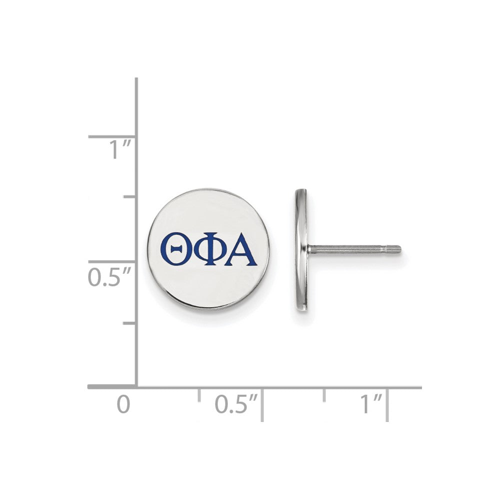 Sterling Silver Rhodium-plated LogoArt Theta Phi Alpha Sorority Greek Letters Color Enamel Post Earrings
