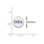 Sterling Silver Rhodium-plated LogoArt Theta Phi Alpha Sorority Greek Letters Color Enamel Post Earrings