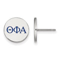 Sterling Silver Rhodium-plated LogoArt Theta Phi Alpha Sorority Greek Letters Color Enamel Post Earrings