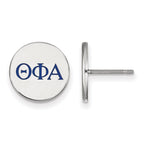 Sterling Silver Rhodium-plated LogoArt Theta Phi Alpha Sorority Greek Letters Color Enamel Post Earrings