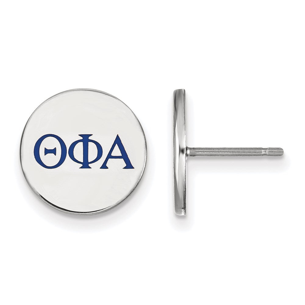 Sterling Silver Rhodium-plated LogoArt Theta Phi Alpha Sorority Greek Letters Color Enamel Post Earrings