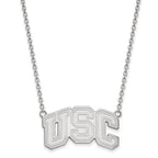 14k White Gold University of Southern California U-S-C Large Pendant 18 inch Necklace