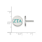 Sterling Silver Rhodium-plated LogoArt Zeta Tau Alpha Sorority Greek Letters Color Enamel Post Earrings