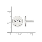 Sterling Silver Rhodium-plated LogoArt Alpha Chi Omega Sorority Greek Letters Black Enamel Post Earrings