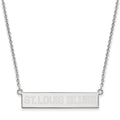 Sterling Silver Rhodium-plated NHL LogoArt St. Louis Blues Small Bar 18 inch Necklace