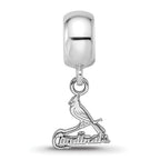 Sterling Silver Rhodium Plated Major League Baseball LogoArt St. Louis Cardinals Bird Dangle Bead