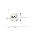 Sterling Silver Rhodium-plated LogoArt Delta Delta Delta Sorority Greek Letters Black Enamel Post Earrings