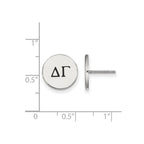 Sterling Silver Rhodium-plated LogoArt Delta Gamma Sorority Greek Letters Black Enamel Post Earrings