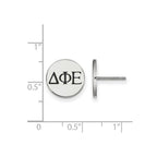 Sterling Silver Rhodium-plated LogoArt Delta Phi Epsilon Sorority Greek Letters Black Enamel Post Earrings