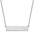 Sterling Silver Rhodium-plated NHL LogoArt New Jersey Devils Small Bar 18 inch Necklace