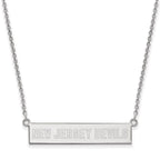Sterling Silver Rhodium-plated NHL LogoArt New Jersey Devils Small Bar 18 inch Necklace