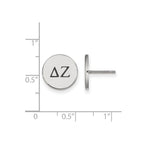 Sterling Silver Rhodium-plated LogoArt Delta Zeta Sorority Greek Letters Black Enamel Post Earrings