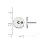 Sterling Silver Rhodium-plated LogoArt Gamma Phi Beta Sorority Greek Letters Black Enamel Post Earrings
