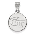 14k White Gold LogoArt Georgia Institute of Technology G-T Medium Disc Pendant