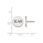 Sterling Silver Rhodium-plated LogoArt Kappa Alpha Theta Sorority Greek Letters Black Enamel Post Earrings