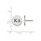 Sterling Silver Rhodium-plated LogoArt Kappa Delta Sorority Greek Letters Black Enamel Post Earrings