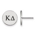 Sterling Silver Rhodium-plated LogoArt Kappa Delta Sorority Greek Letters Black Enamel Post Earrings