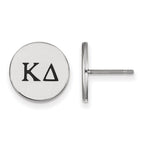 Sterling Silver Rhodium-plated LogoArt Kappa Delta Sorority Greek Letters Black Enamel Post Earrings