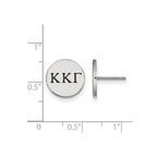 Sterling Silver Rhodium-plated LogoArt Kappa Kappa Gamma Sorority Greek Letters Black Enamel Post Earrings