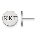 Sterling Silver Rhodium-plated LogoArt Kappa Kappa Gamma Sorority Greek Letters Black Enamel Post Earrings