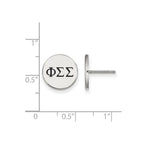 Sterling Silver Rhodium-plated LogoArt Phi Sigma Sigma Sorority Greek Letters Black Enamel Post Earrings