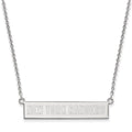 Sterling Silver Rhodium-plated NHL LogoArt New York Rangers Small Bar 18 inch Necklace