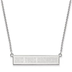 Sterling Silver Rhodium-plated NHL LogoArt New York Rangers Small Bar 18 inch Necklace