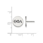 Sterling Silver Rhodium-plated LogoArt Theta Phi Alpha Sorority Greek Letters Black Enamel Post Earrings