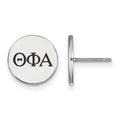Sterling Silver Rhodium-plated LogoArt Theta Phi Alpha Sorority Greek Letters Black Enamel Post Earrings