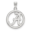 Sterling Silver Rhodium-plated LogoArt University of Alabama Medium Letter A Circle Pendant