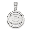 Sterling Silver Rhodium-plated LogoArt University of Georgia Letter G Small Circle Pendant