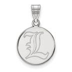 Sterling Silver Rhodium-plated LogoArt University of Louisville Letter L Medium Disc Pendant