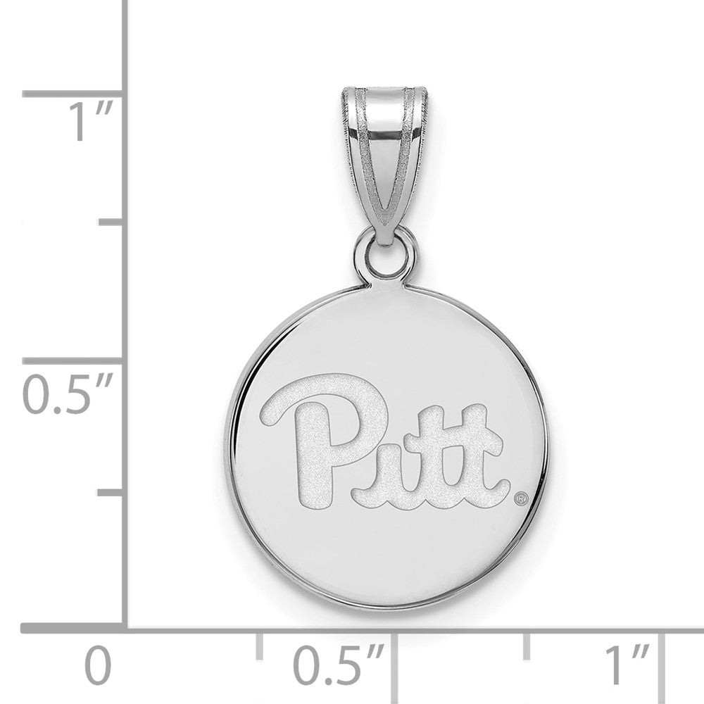 10k White Gold LogoArt University of Pittsburgh Medium Disc Pendant