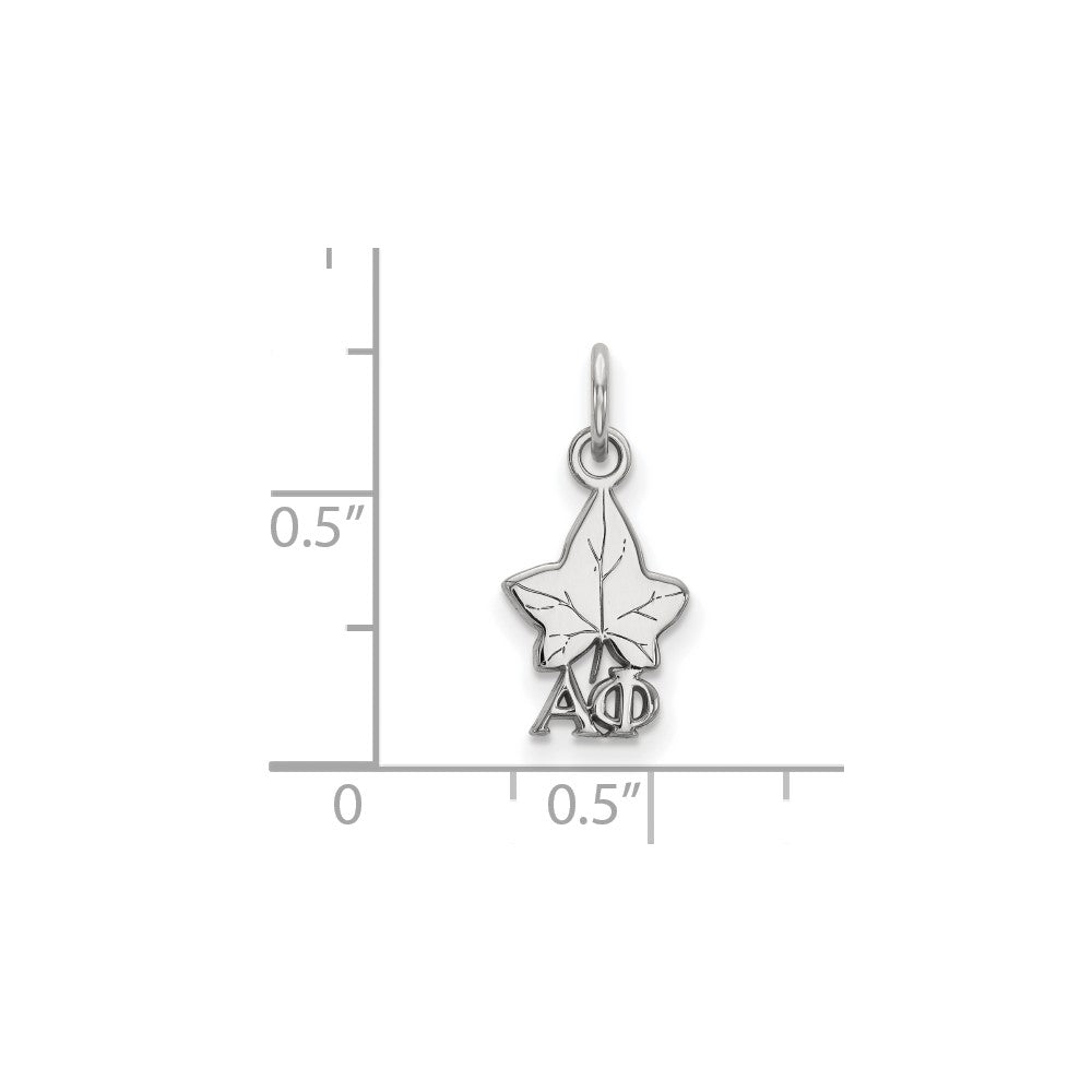 Sterling Silver Rhodium-plated LogoArt Alpha Phi Sorority Symbol Extra Small Pendant
