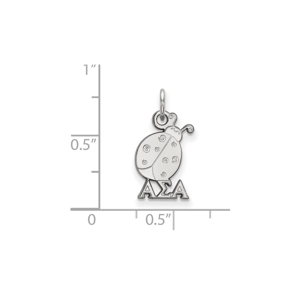 Sterling Silver Rhodium-plated LogoArt Alpha Sigma Alpha Sorority Symbol Extra Small Pendant