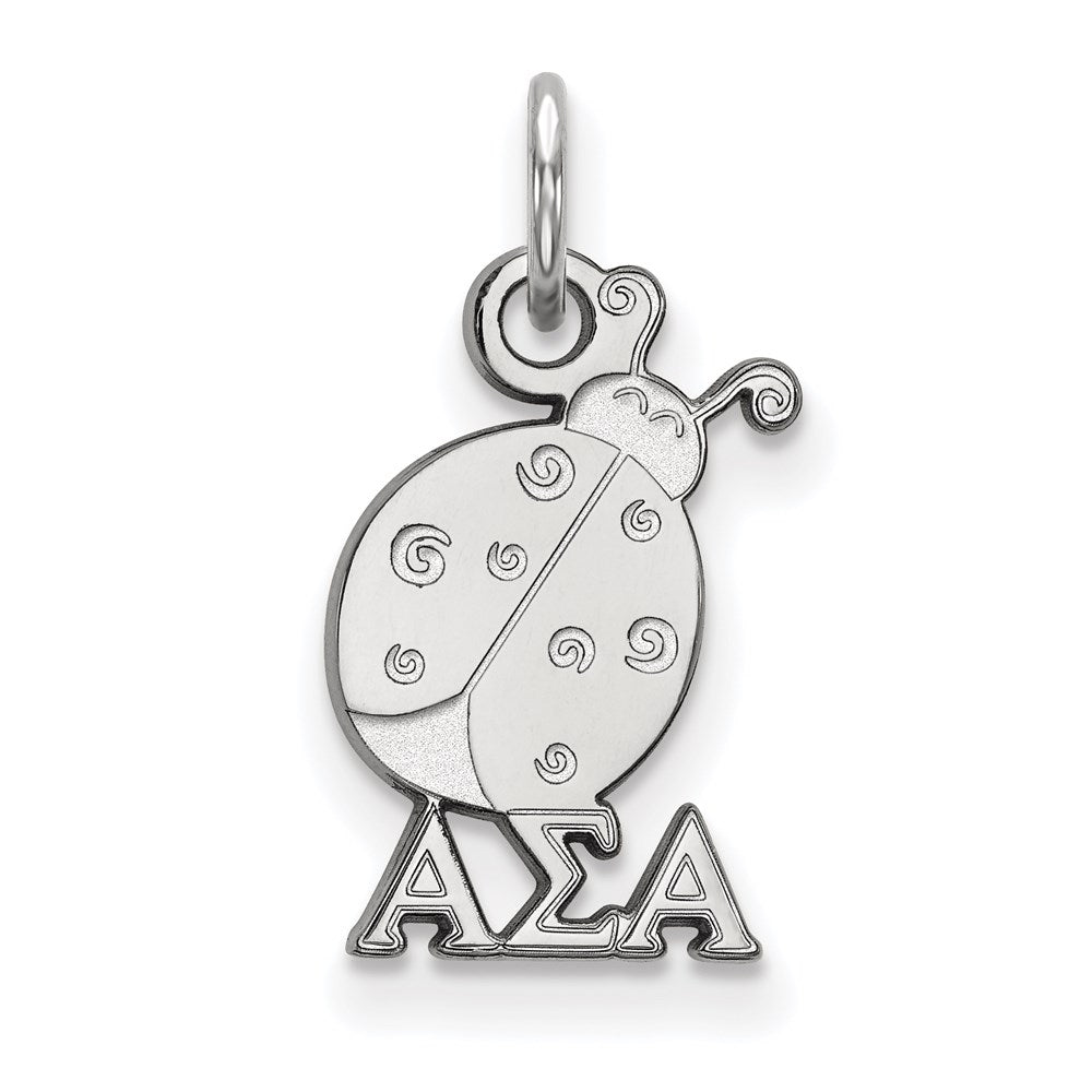Sterling Silver Rhodium-plated LogoArt Alpha Sigma Alpha Sorority Symbol Extra Small Pendant
