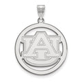 Sterling Silver Rhodium-plated LogoArt Auburn University Extra Large Circle Pendant
