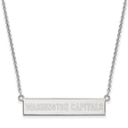 Sterling Silver Rhodium-plated NHL LogoArt Washington Capitals Small Bar 18 inch Necklace