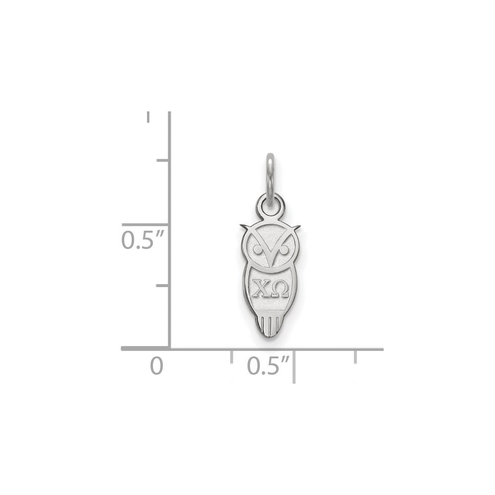 Sterling Silver Rhodium-plated LogoArt Chi Omega Sorority Symbol Extra Small Pendant